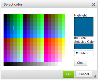 The Select Color dialog window