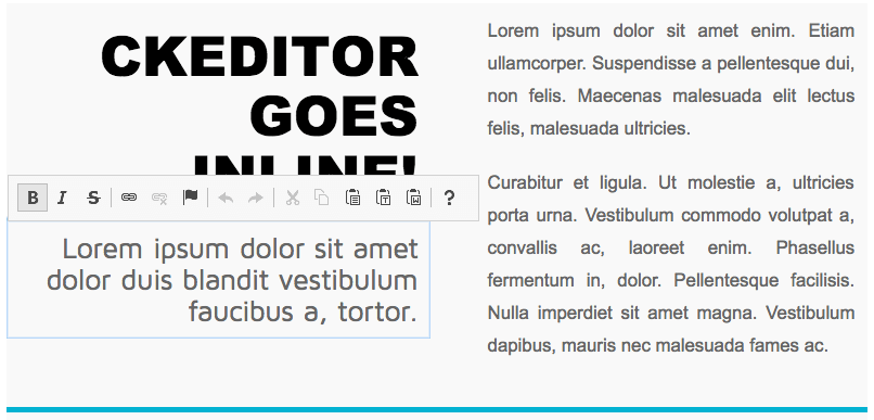 Inline editor with floating UI