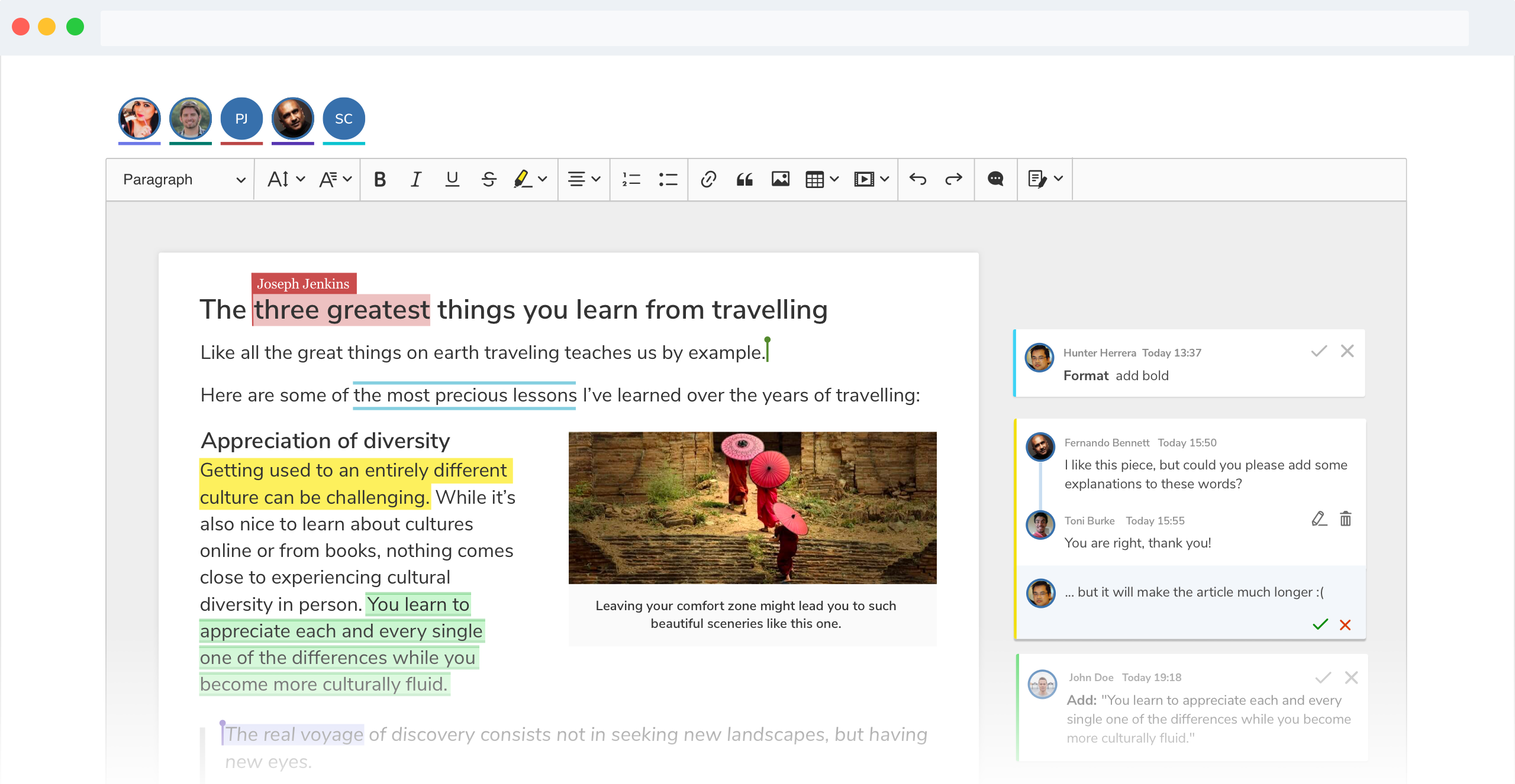 Real-time collaboration features in CKEditor 5.